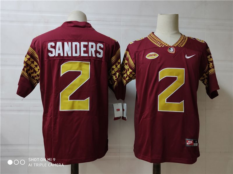 Men Florida State Seminoles FSU #2 Sanders Red 2024 Nike Vapor NCAA Jersey->arizona diamondback->MLB Jersey
